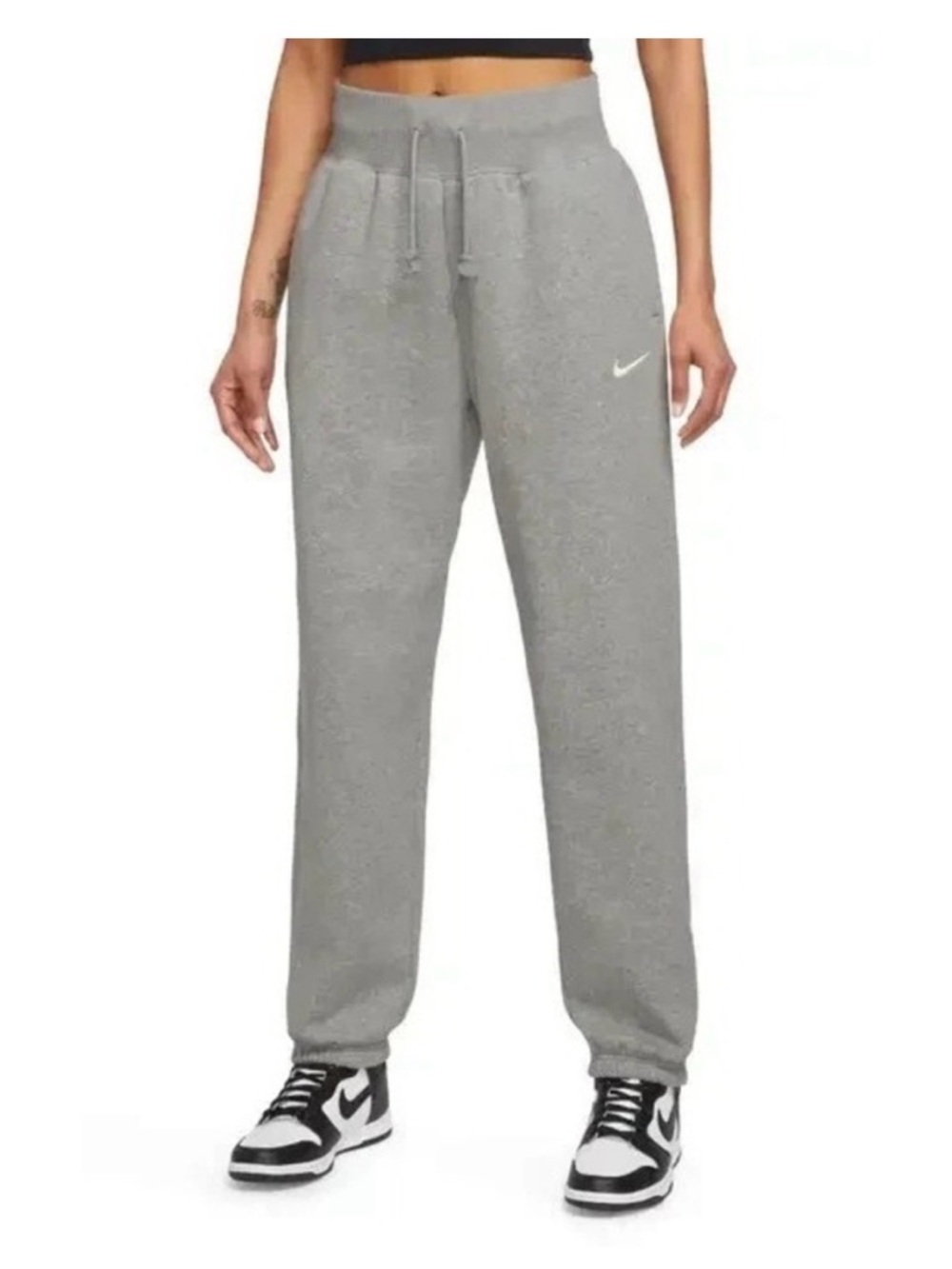 Nike Phoenix Fleece High-Waisted Wide-Leg Sweatpants Grey Heather XS